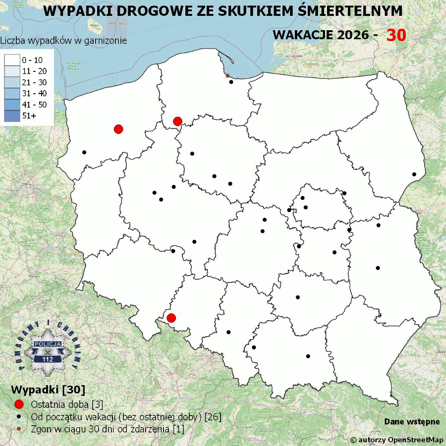 Policyjna mapa wypadkow drogowych 2026